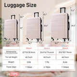 Hardshell Luggage Sets 3 Piece Double Spinner Wheels Suitcase with Handle Password Lock, Lightweight N732P308497U