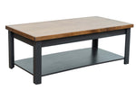 ZUN Bridgevine Home Essex 48 inch Coffee Table, No Assembly Required, Black and Whiskey Finish B108P160149