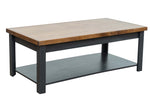 ZUN 48 inch Coffee Table, No Assembly Required, Black and Whiskey Finish B108P160149