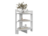 Side Table 31.70" H, with 3 Shelves, 3 Legs, White B097P250831