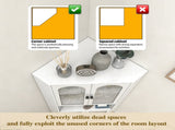 73'' Corner Cabinet, Metal Storage Cabinet with Doors and Adjustable Shelves, Corner Organizer W3387P450849