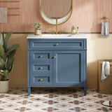 36'' Bathroom Vanity with Top Sink, Modern Bathroom Storage Cabinet with 2 Drawers and a Tip-out N710P230246M