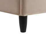 Aspen Vertical Tufted Modern Headboard Platform Bed Set, Queen, Mink Beige Performance Velvet B2719P238510