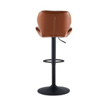 ZUN Faux Leather Swivel Bar Stools set of 2, Adjutable Height Metal Frame, Brown 10321364