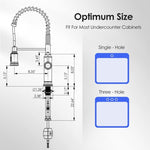 ZUN Kitchen Faucet - Spring Kitchen Sink Faucet with 3 Modes Pull Down Sprayer, Single Handle&Deck Plate 12338848