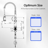Kitchen Faucet - Spring Kitchen Sink Faucet with 3 Modes Pull Down Sprayer, Single Handle&Deck Plate T3177P277523