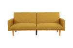 ZUN Modern Electric Look 1pc Convertible Sofa Couch Mustard Color Linen Like Fabric Cushion Wooden Legs HS00F8505-ID-AHD