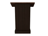 Wood Podium Stand, 44" Tall Wooden Lectern with Mic Stand Space, sliding shelf with cup holder and 17888935
