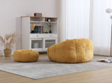 UNITED WE WIN Modern Bean Bag Chairs, Comfy Round Chair for Adults with Ottoman, Leisure Single Sofa W1568P361698
