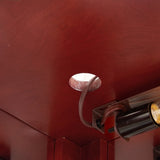 Lighted Corner Curio Cabinet with Tempered Glass Doors & Shelves - Elegant Cherry Display Case with W1758P294650