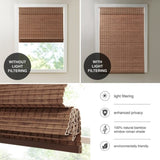 ZUN Bamboo Light Filtering Roman Shade 64"L B035129699