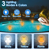 2Pcs Solar Floating Pool Lights Solar Flame Stake Lights IP67 Waterproof Outdoor Globe Ball Lights 49920595