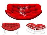 6.3" Outdoor Rocking Chair Cushion Waterproof & Fade-Resistant Egg Lounge Chair Pad with 6 99068411