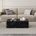 ZUN Enhance your living space with this modern MDF coffee table featuring a sleek black texture pattern. W1151P173094