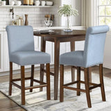 ZUN Upholstered Counter Stool with Nailhead Trim Set of 2 B035P265989