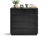 Handleless Grille-Finished 4-Drawer Bedside Table P2 Particleboard MDF & Melamine Veneer 80754641