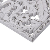 Distressed Carved Wood 2-piece Wall Decor Set B03598786