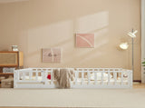 Fence Bed With Door With Board White Painted Pine Queen Children's Bed 95870434