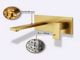 Wall Mount Faucet for Bathroom Sink or Bathtub, Single Handle 2 Holes Brass Rough-in Valve Included, 12158817