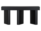 U_Style 47.6" Modern Painted Entryway Table with 2 Curved Drawers,Space-Saving Hallway Table with N711P285757B
