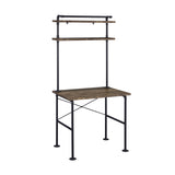 Rustic Oak and Black 2-Shelf Writing Desk B062P209208