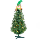 ZUN 3ft 129 Branches with Santa Claus Decoration PVC Branch Iron Bracket Christmas Tree Green 57400666