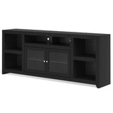 ZUN 75 inch TV Stand Console for TVs up to 90 inches, No Assembly Required, Mocha Finish B108P160183