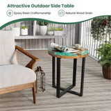 20-inch round end table with epoxy top for indoor and outdoor use 34391058