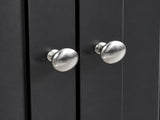 Black painted MDF bathroom wall cabinet with double doors and vertical-groove detailing 97986776