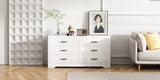 ZUN WOOD MDF BOARDS, 6 Drawers Dresser, WHITE 26068311