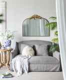 39.5" x 35" Gold Arched Mirror with Metal Frame, Wall- Mounted Mirror for Living Room Bedrrom W2078135192