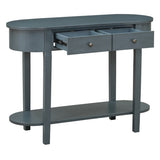 Elegant Retro Console Table with Curved Design and Smooth Glaze for Entryways, Living Rooms and 98080815