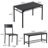 ZUN Dining Table Set for 4, Kitchen Table with 2 Chairs and a Bench, 4 Piece Kitchen Table Set for Small 43714161