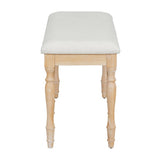 TOPMAX Vintage Traditional 50.4inch Upholstered Dining Bench with 6 Solid Wood Legs, Natural N717P170409A