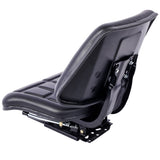 Tractor Seat w/ Backrest Black Slide Track Steel/PVC Compact Mower W46577687