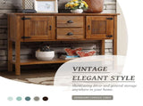 46'' Solid Wood Sideboard Console Table with 2 Drawers and Cabinets and Bottom Shelf, Retro Style W1202P457251