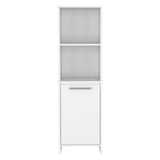 Kitchen Pantry 59" H, Two Open Storage Shelves, Single Door Cabinet, Two Interior Shelves, White B097133148