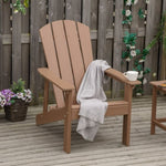 ZUN Adirondack Chair, Faux Wood Patio & Fire Pit Chair, Weather Resistant HDPE for Deck, Outside Garden, W2225142496