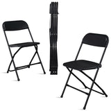 6pcs Injection Molding Classic Garden Plastic Folding Chair Black 02305977