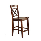 Cherry Cross Back Counter Height Chairs B062P189110