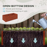 ZUN Garden Bed、Flower shelf,Wood Planter Box-Coffee 24589559