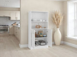 Insite Kitchen Storage Cabinet with 3 Shelves and 2 Closed Compartments, White B128P485381