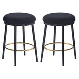 ZUN 24.75'' Modern Counter Stools Set of 2,Black Counter Stools with iron Frame,Sponge N780P189729B