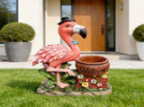 Outdoor Garden Sculpture Flamingo Flower Pot Planter - Unique Yard Statue Decoration, Interesting W5398P454682