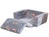 Kids Foldable Sofa Bed with Night Glow 2-in-1 Convertible Childrens Lounge Chair, Soft Flannel 76699199