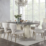 ZUN Ivory and Champagne Side Chair with Padded Seat B062P209264