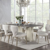 Ivory and Champagne Side Chair with Padded Seat B062P209264