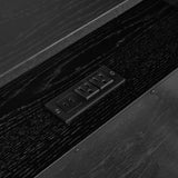 Mid Century Modern Nightstand with Charging Station & Outlet Hole & 2 Solid Wood Drawers, Louver W1801P303391