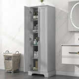 Storage Cabinet with Two Doors for Bathroom, Office, Adjustable Shelf, MDF Board, Grey N725P181207E
