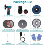 Cordless Mini Angle Grinder- 2x12V 1100mAh Batteries , 19000RPM Motor, Air Vents for Heat 87962141